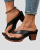 Thong Block Heel Sandals with Platform Front