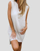 Sleeveless Button-Front V-Neck Mini Dress