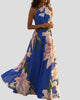 Floral Halter-Neck Maxi Dress with Waist Tie