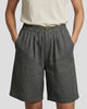 Pleated High-Waisted Bermuda Shorts