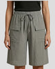 Drawstring Waist Cargo Bermuda Shorts