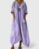 Boho Print V-Neck Half-Sleeve Maxi Dress