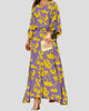 Elegant Round-Neck Printed Maxi Dress