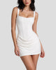 Square-Neck Corset Draped Mini Dress
