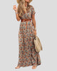 Floral Print V-Neck Maxi Dress