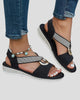 Metal Ring Slingback Wedge Sandals