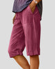 Knee-Length Wide-Leg Relaxed Shorts