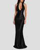 Halter Plunge Maxi Dress