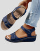 Low Wedge Sandals with Adjustable Hook-and-Loop Straps