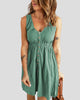 Sleeveless V-Neck Button-Front Mini Dress
