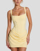 Square-Neck Corset Draped Mini Dress