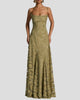 Backless Floral Lace-Up Maxi Dress with Spaghetti Strap