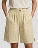 Pleated High-Waisted Bermuda Shorts