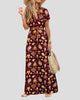 Floral Print V-Neck Maxi Dress