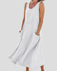 Sleeveless Scoop-Neck Maxi Sundress with Pockets