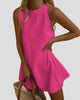Scalloped Edge Sleeveless High-Neck Mini Dress