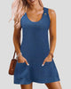 Sleeveless Scoop-Neck A-Line Pocket Mini Dress