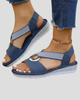 Metal Ring Slingback Wedge Sandals