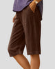 Knee-Length Wide-Leg Relaxed Shorts