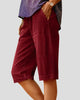 Knee-Length Wide-Leg Relaxed Shorts