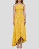 Elegant Halter-Neck Pleated Ruffle Maxi Dress
