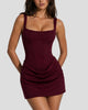 Square-Neck Corset Draped Mini Dress