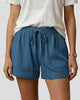 Drawstring Waist Patch-Pocket Shorts