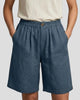 Pleated High-Waisted Bermuda Shorts