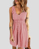 Sleeveless V-Neck Button-Front Mini Dress