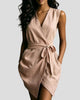 V-Neck Sleeveless Wrap Mini Dress